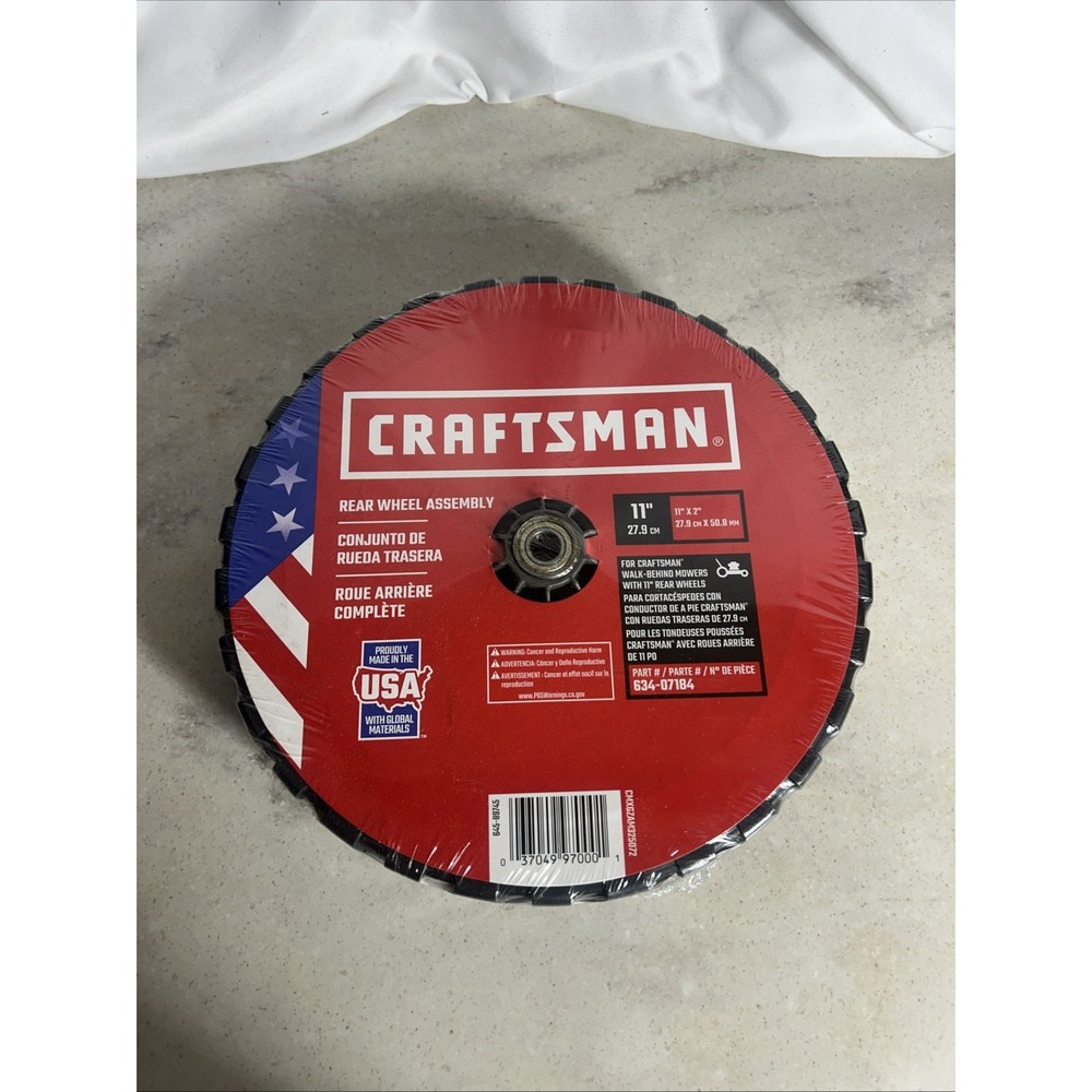 (1) PAIR CRAFTSMAN CMXGZAM325072 Rear Wheel Assembly  11" X 2" # 634-07184